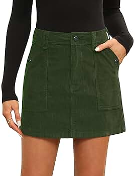 スカート SOLID CAMO CORDUROY SKIRT L Amazon.com: Fengbay Corduroy Skirt Women Casual High Waist